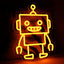 Letrero neón robot LED decoración sala set 13.8x10.1pulg
