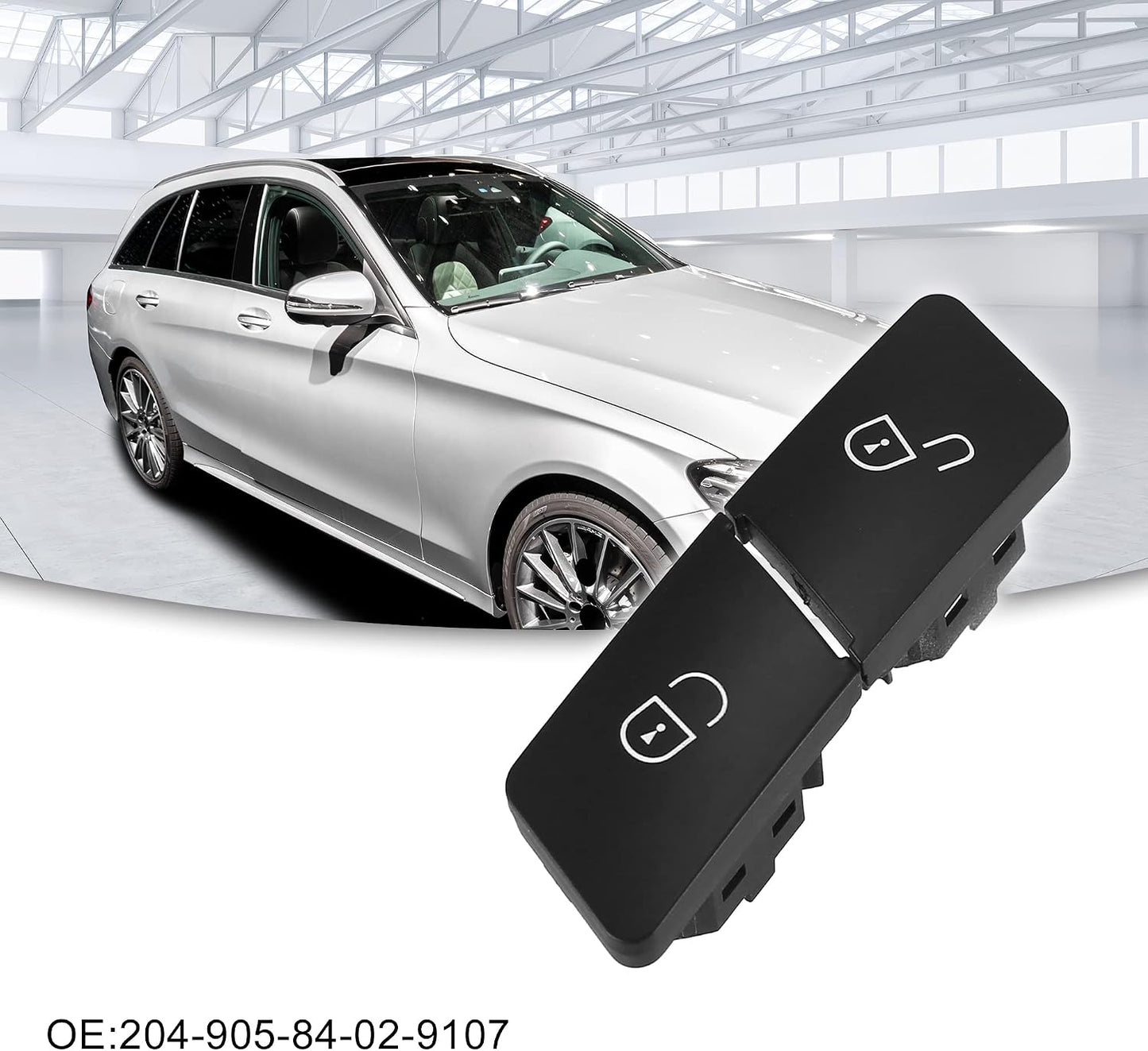 Botón bloqueo puerta izq Mercedes C300 2 Pzas negro