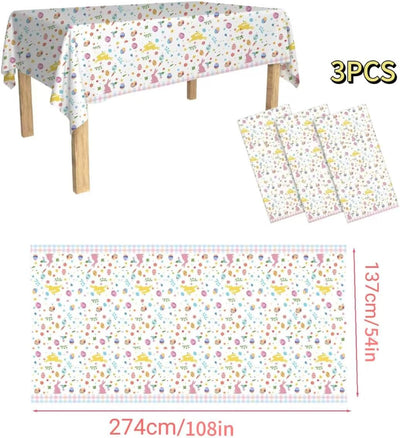 Manta plástica rectangular tema huevos de pascua 108x54pulg