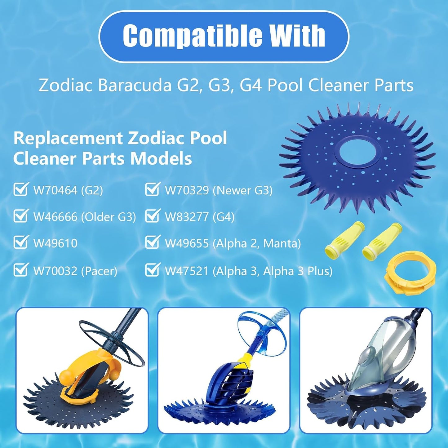 Repuesto limpiador piscina Zodiac G2-G4 con diafragma W69698