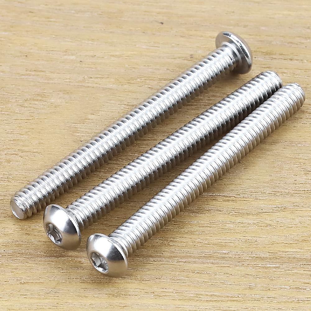 Tornillos cabeza botón hex 1/4-20 x 2 acero inox 100 pzas