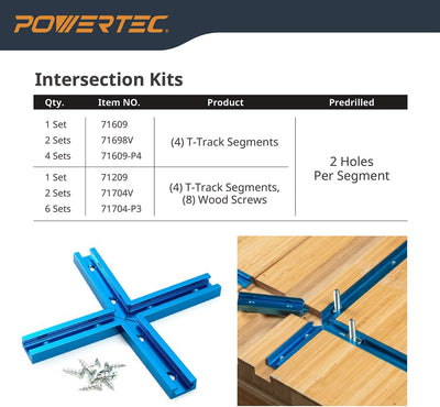 Kit intersección pista en T 3pulg con orificios preperforados
