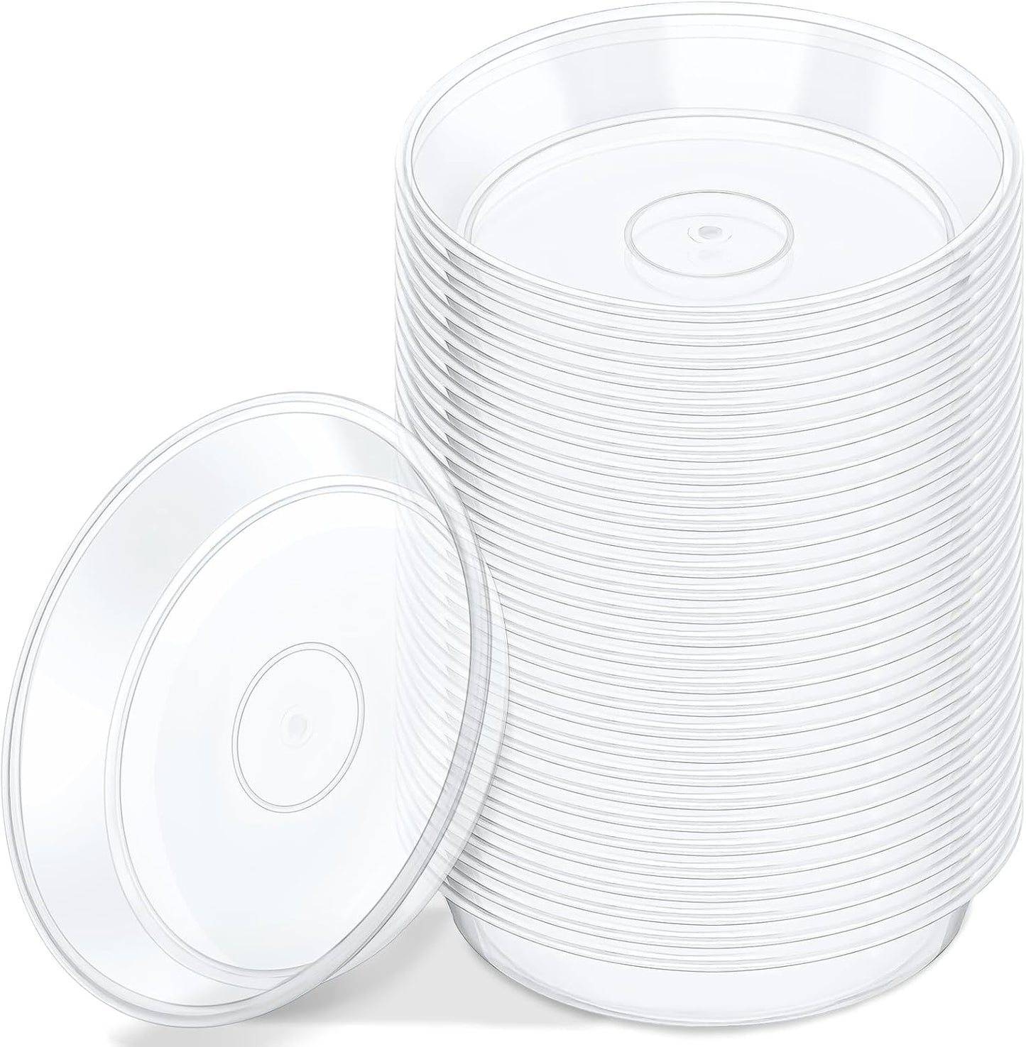Platillos plástico transparente para macetas 30 pzas