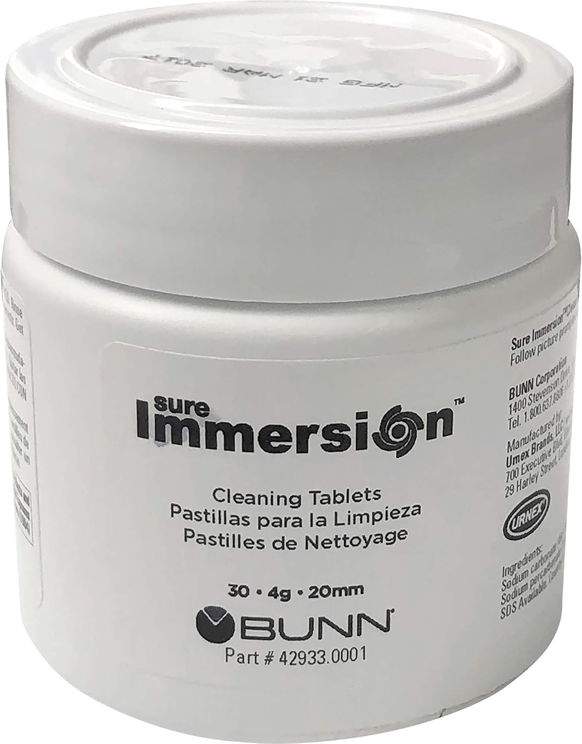 Tableta Limpieza Tarro Sure Immersion
