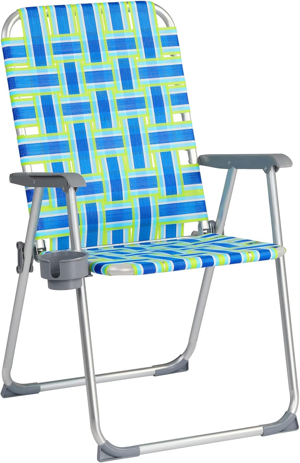 Silla plegable aluminio para patio con portavasos