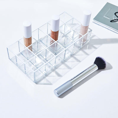 Organiz. lápices labial plástico 8x4x2" transparente