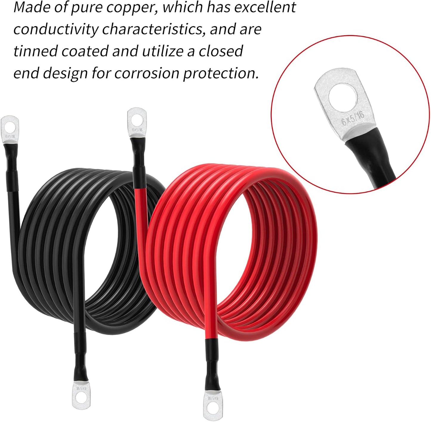 Cable batería 6 AWG 5/16pulg cobre estañado solar