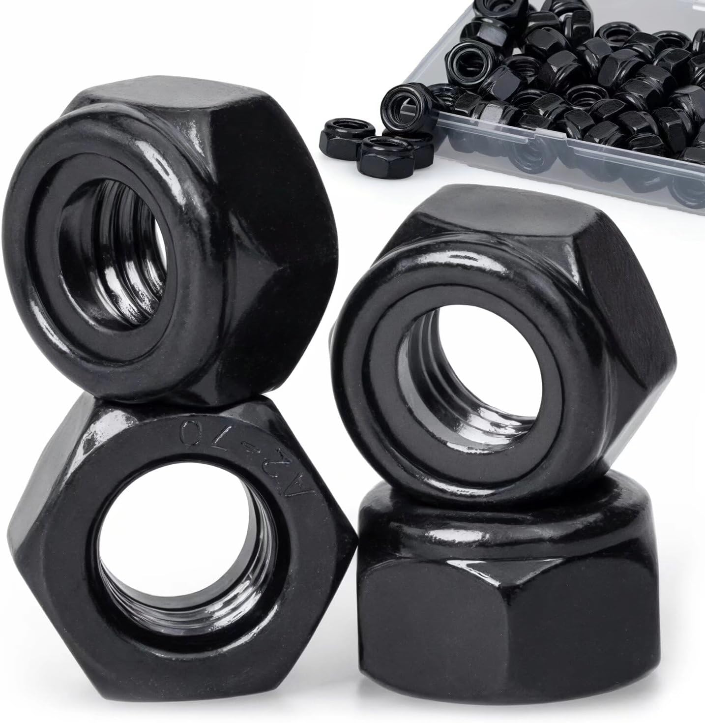 Tuercas bloqueo hex acero inox 304 rosca gruesa 4 pzas