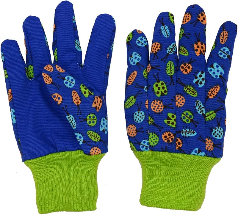 2 Pzas Guantes Jardinería Niños Mariquita Verde Talla M