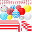 17 Pzas Banderines Carnaval Circo Rojos y Blancos