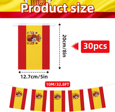 Banderines España 30 pzas rojos y amarillos para eventos