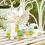 Estatuas solares querubín jardín 7" con suculentas