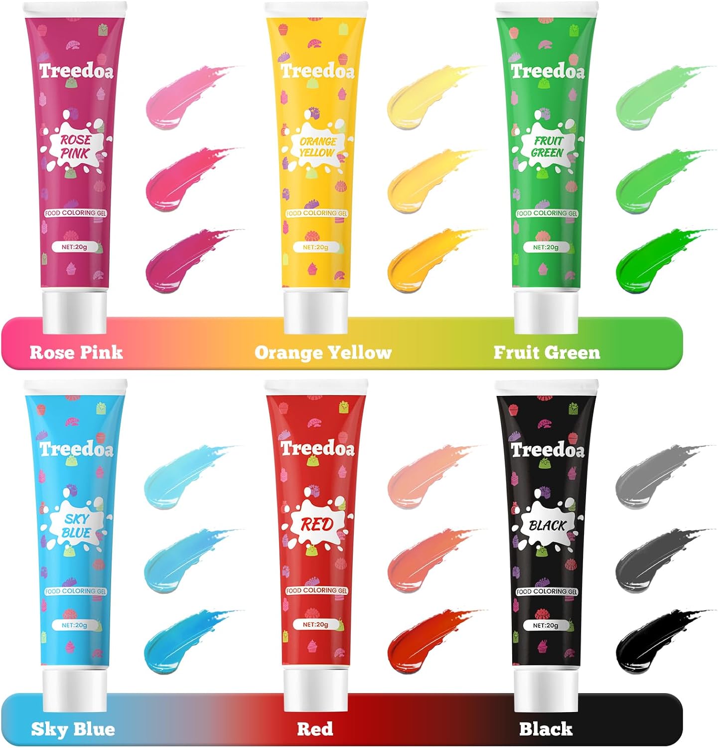 Juego colorante alimentario gel 0.7oz 6 colores