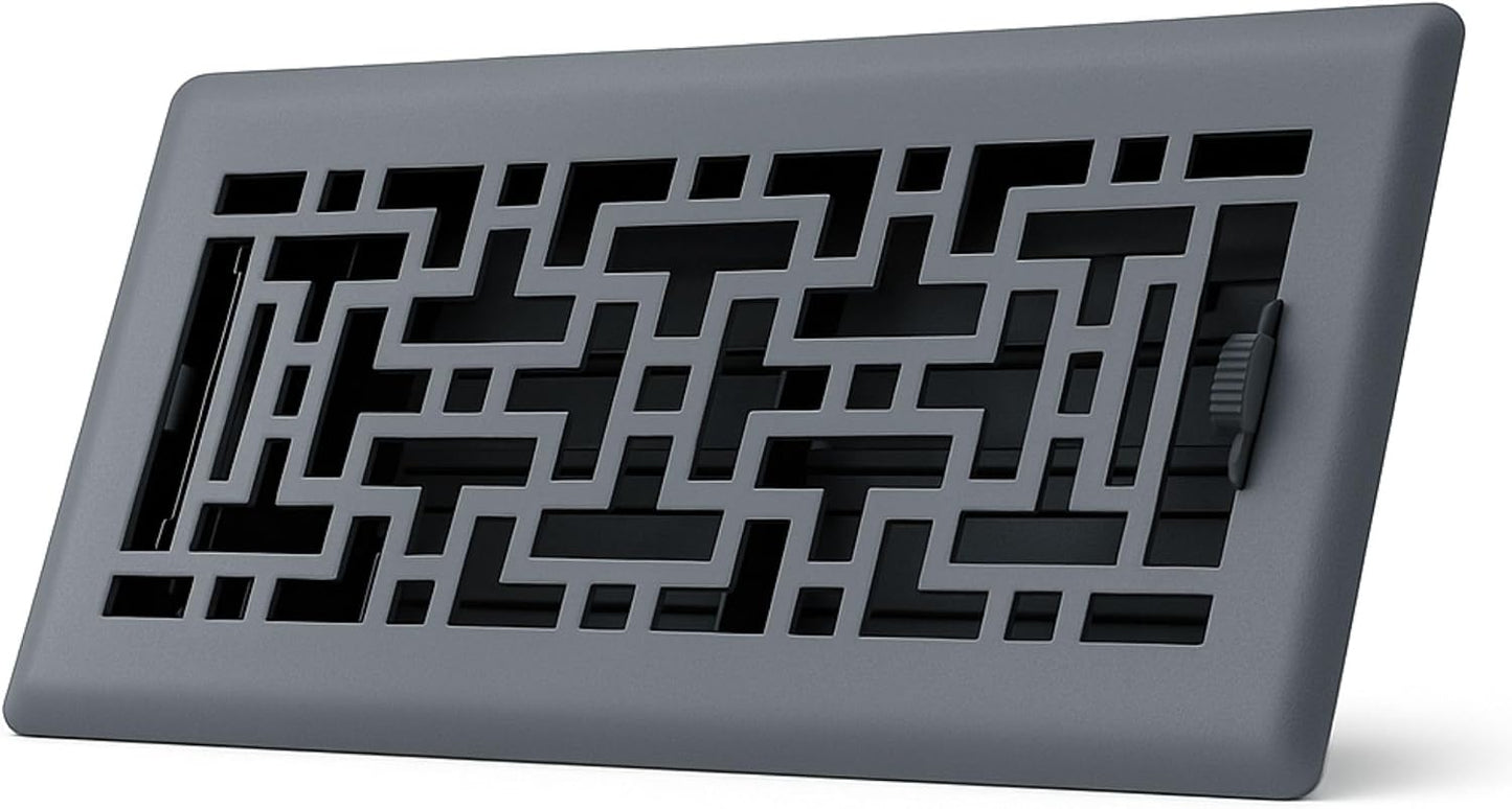Rejilla piso 4x14 pulg gris granito ventilación hogar