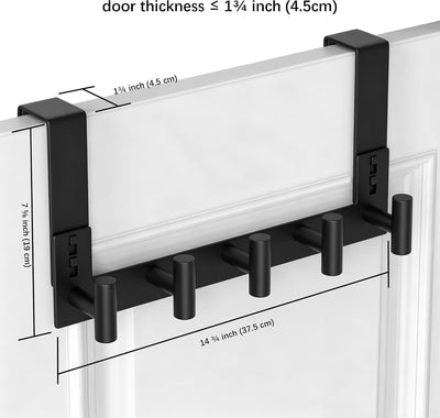 Ganchos para puerta soporte baño 5 pzas 1-3/4"