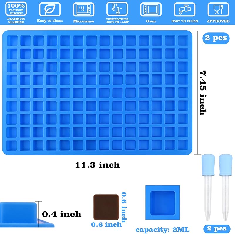 2 Moldes Silicona 126 Cavidades para Dulces Azul