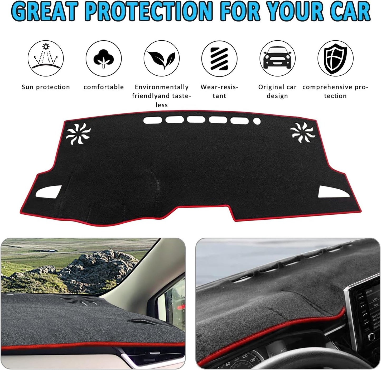 Funda antiderrap Toyota Corolla 19-26 borde rojo