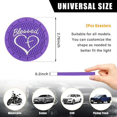 2 Pzas posavasos cristiano PVC antideslizante para auto