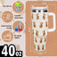 Vaso aislado con asa popote tapa 40oz para mujer viaje