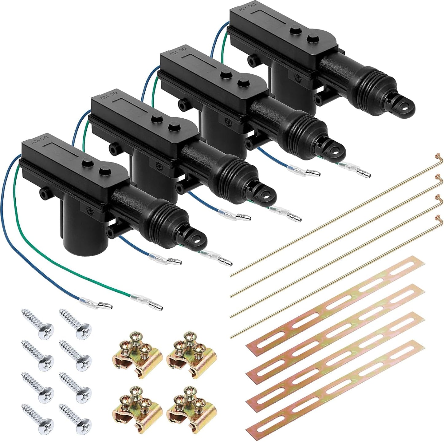 Actuador puerta coche 12v 2 hilos paquete 4