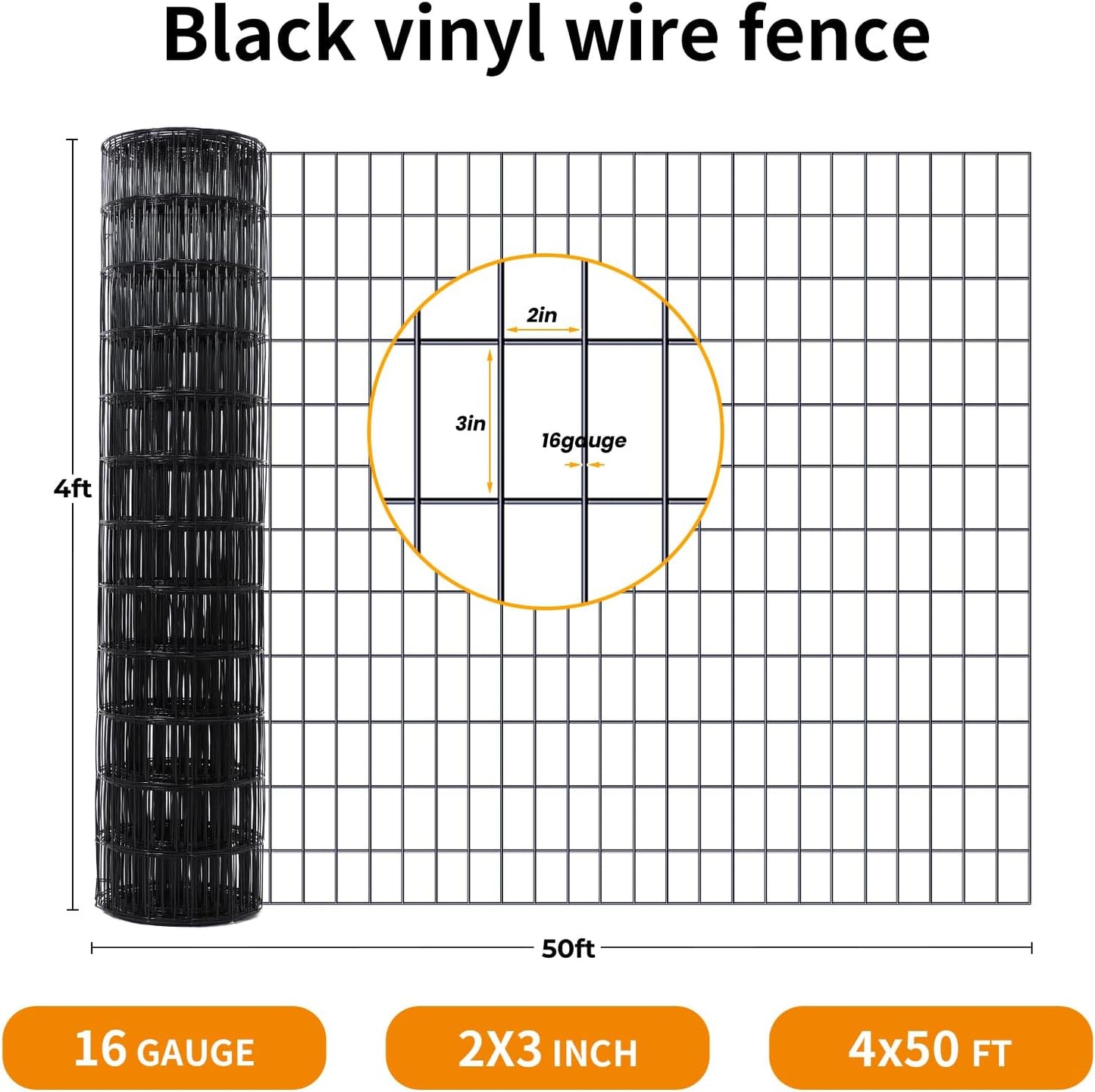 Valla alambre soldado PVC 2x3pulg 48pulg x50pies corral