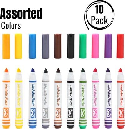 Marcadores lavables para niños set 10 colores surtidos