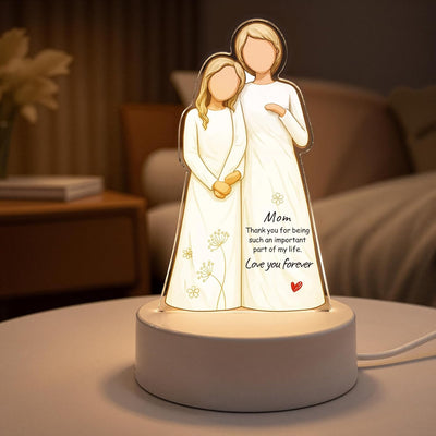 Luz Nocturna USB Acrílica 3 Colores para Mamá