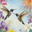 Bandera jardín 12x18" doble cara flores y pájaros