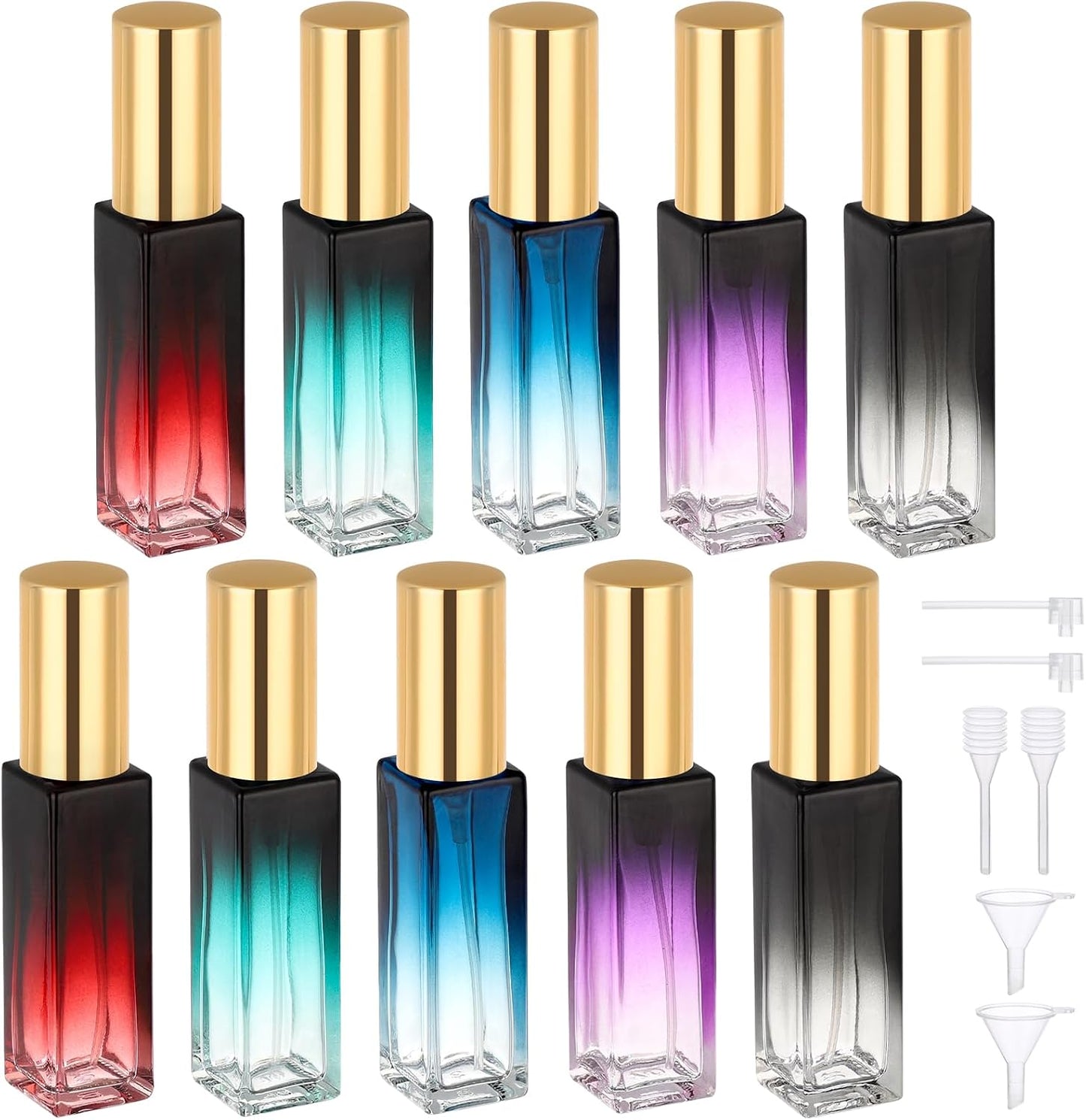 Botella perfume recargable viaje 10ml 5 pzas atomizador vidrio