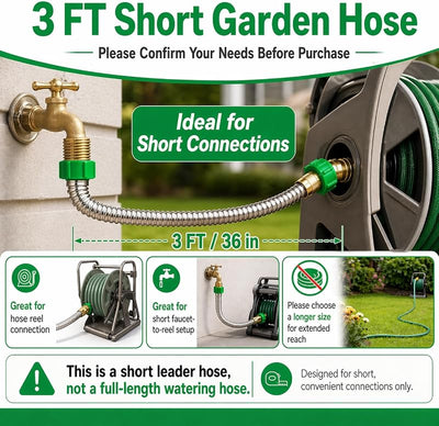 Manguera jardín 3ft conector hembra hembra acero inox 304