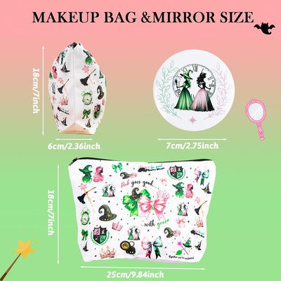 Bolsa maquillaje bruja Elphaba y Glinda temática viaje