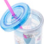 Vaso plástico Cinnamoroll azul cereza con tapa y pajilla 20oz