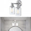 Lámpara baño 2 luces níquel cepillado vidrio E26
