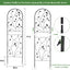 Enrejado jardín 71x20pulg metal negro 2en1