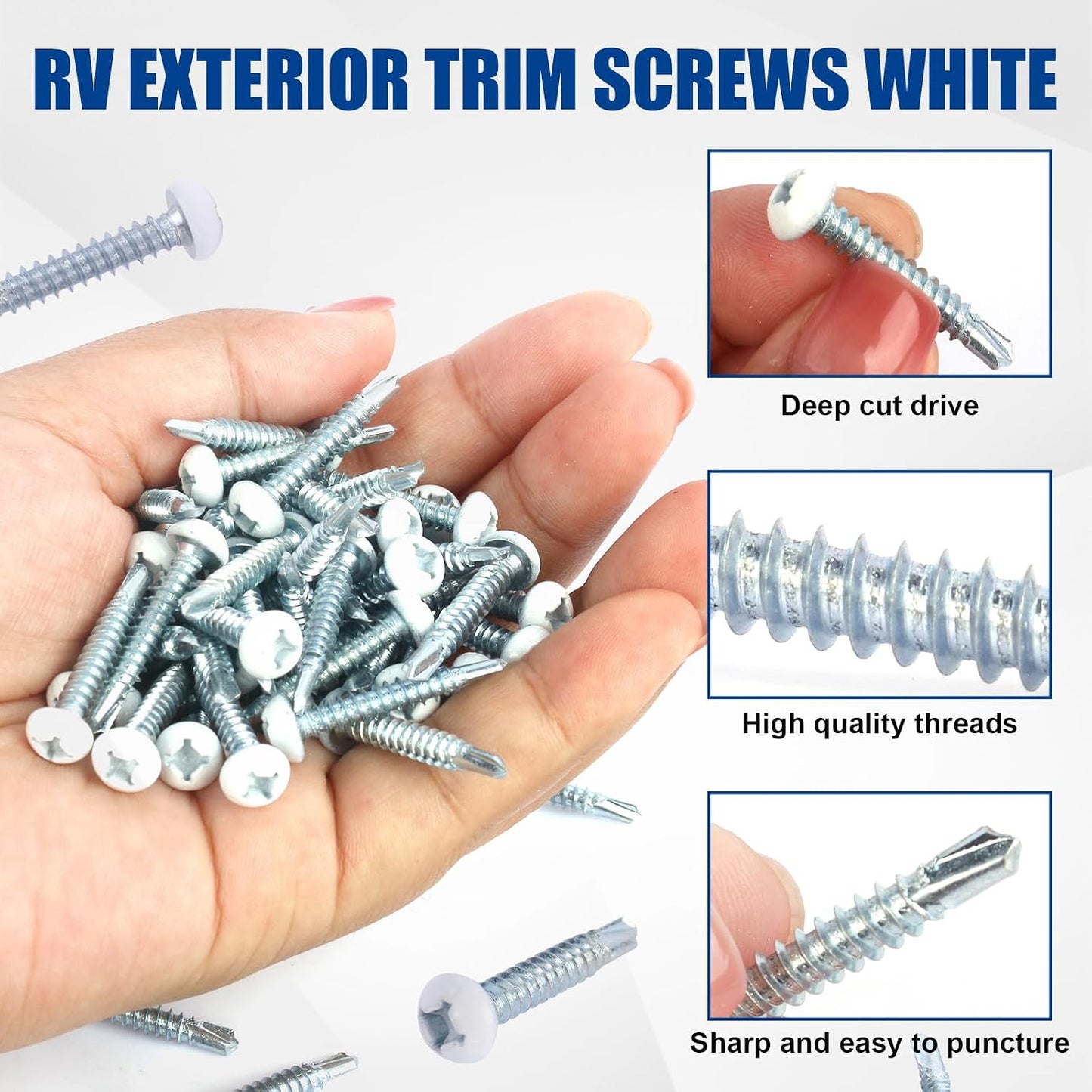 Tornillos RV cabeza sartén 8x1 rosca rápida chapa remolque