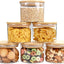 6 Pzas Tarros Vidrio Almacenamiento 15oz Tapas Bambú