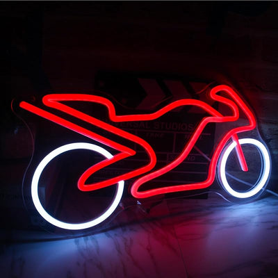 Letrero neón colgante para motociclista garaje dormitorio