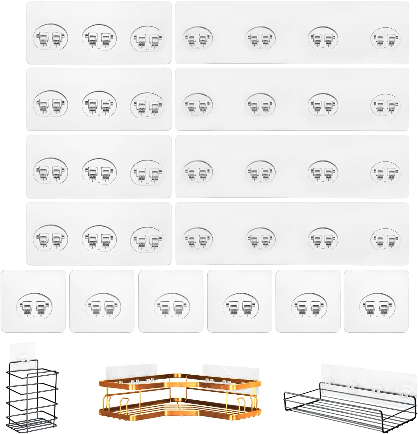 14 Ganchos Adhesivos Fuertes para Estante Baño Cocina