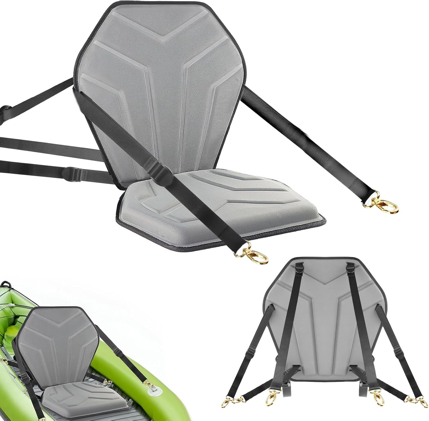 Asiento kayak acolchado con 6 correas ajustables