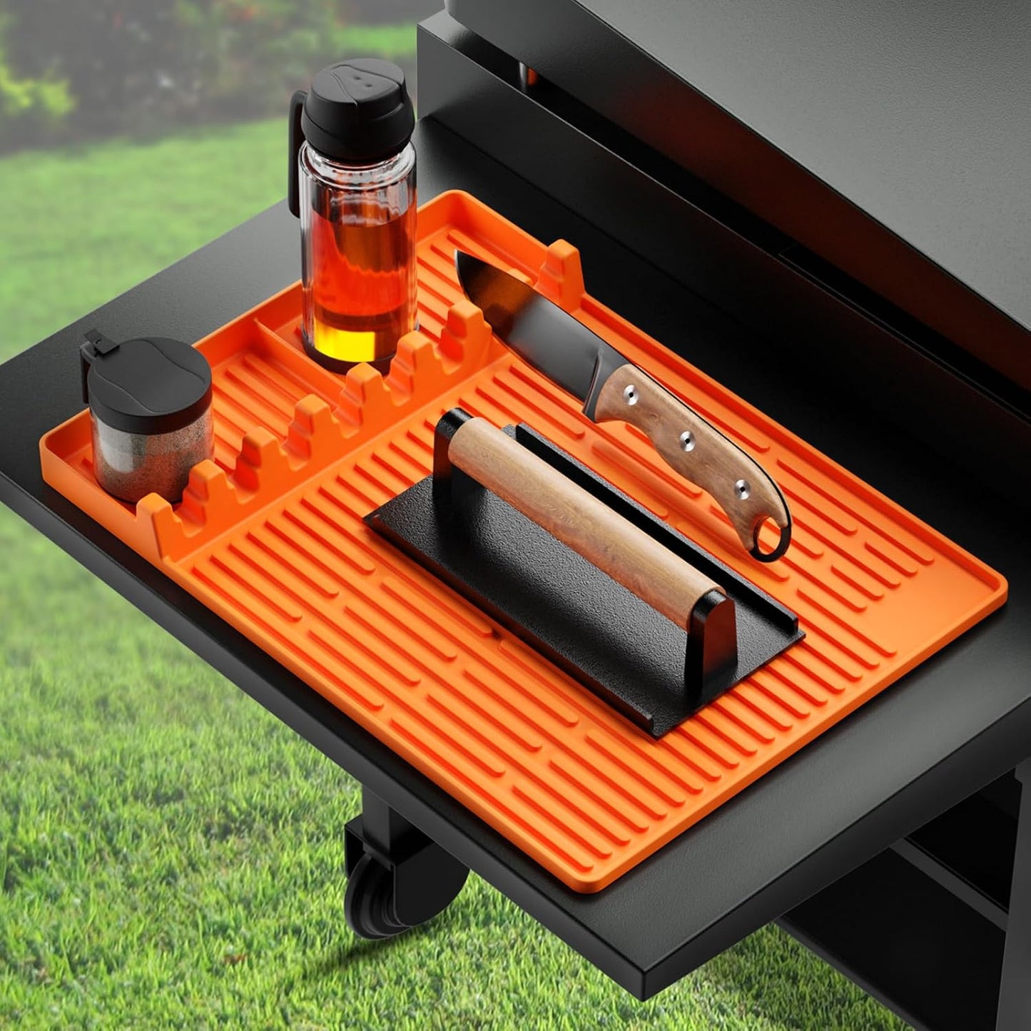 Alfombrilla silicona soporte herramientas parrilla
