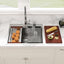 Fregadero cocina 25" estación trabajo acero inox