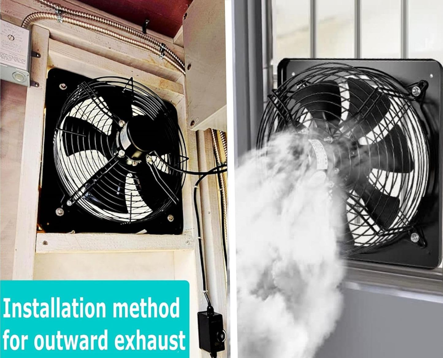 Ventilador pared 12pulg 720CFM alta velocidad sótano