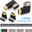 Adaptador HDMI 8K 4 Pack 90 y 270 grados chapado oro