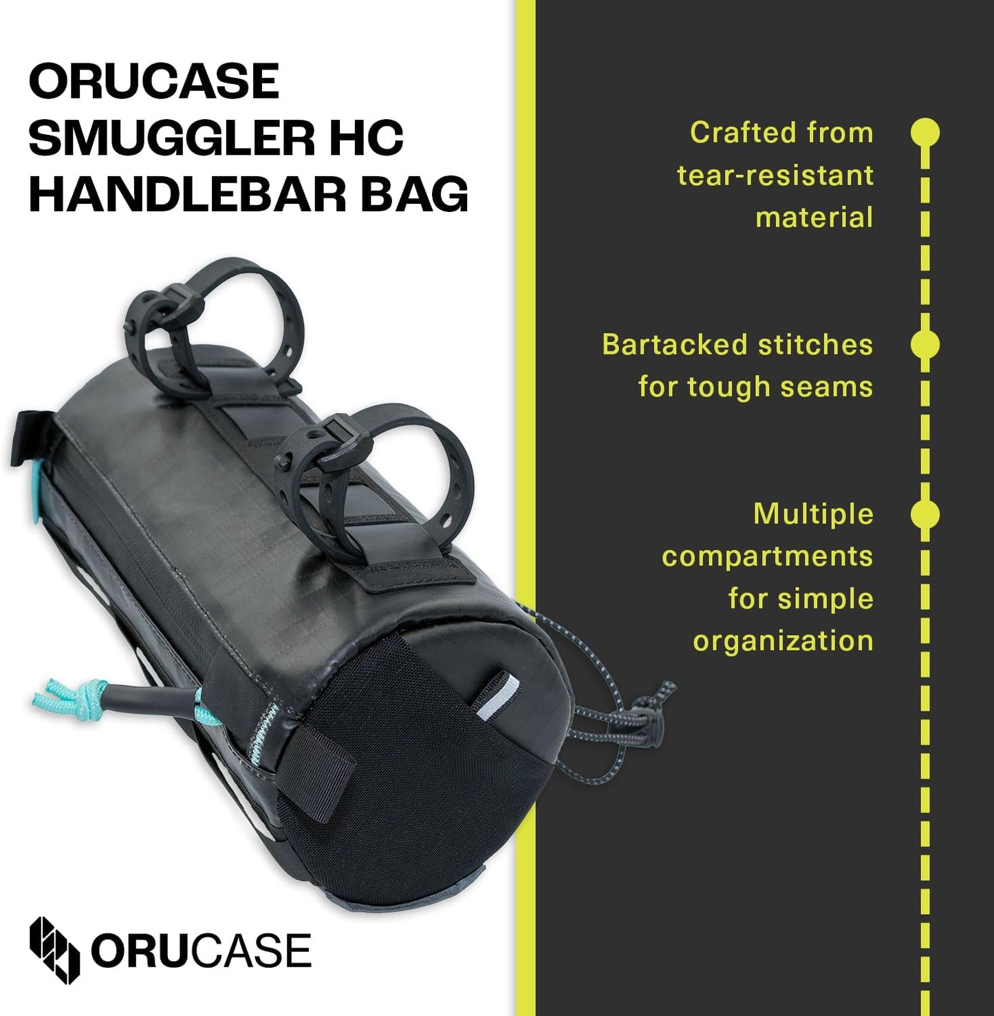 Bolsa manillar bicicleta impermeable 1.6l negro