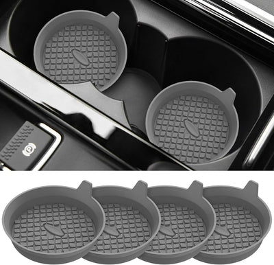 Portavasos coche 4uds silicona antideslizante gris oscuro