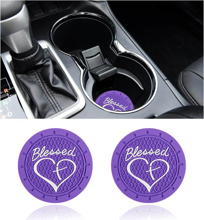 2 Pzas posavasos cristiano PVC antideslizante para auto