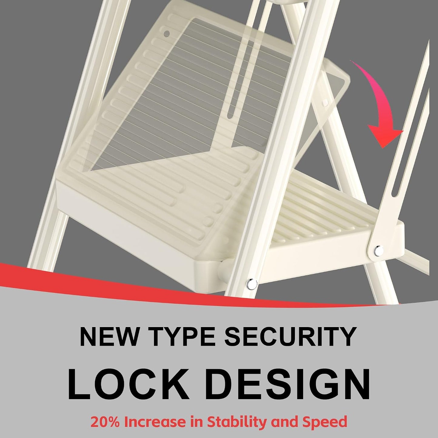 Escalera plegable con pasamanos 600lb para hogar