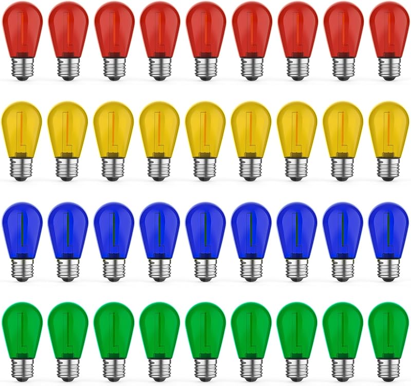36 Bombillas LED S14 E26 1W 2200K Blanco Cálido Regulables