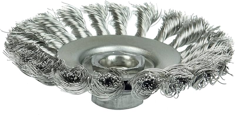 Cepillo biselado alambre nudo 4-1/2pulg acero inox 302