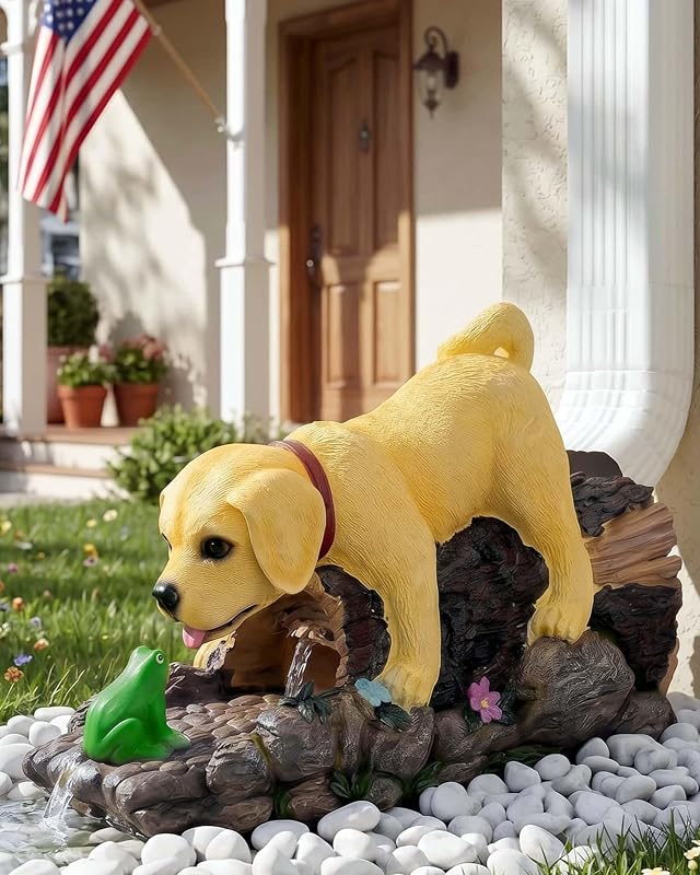 Desviador canaleta perro resina ecológica 3x4" adorno jardín